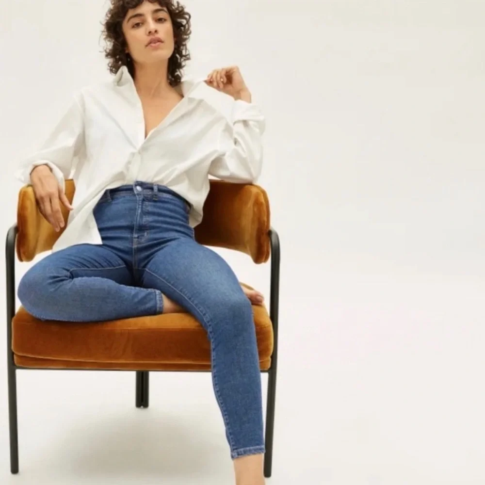 Everlane The Way-High Skinny Jean Stretch Blue Denim Jeans Size 27 High Rise